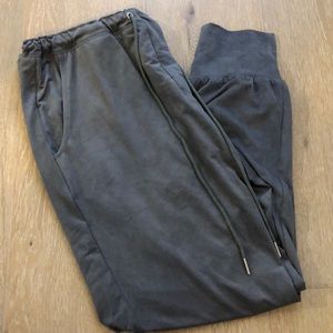 FAUX SUEDE GREY JOGGERS